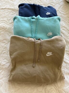 Nike Tri-Color Pullover Hoodies - Navy, Teal, Taupe